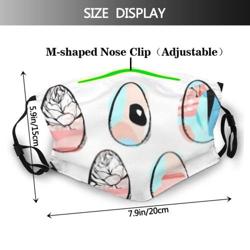 yanfind Abstract Cute Easter Seamless Trendy Bohemian Pastel Doodle Simple Endless Ornament Universal Dust Washable Reusable Filter and Reusable Mouth Warm Windproof Cotton Face