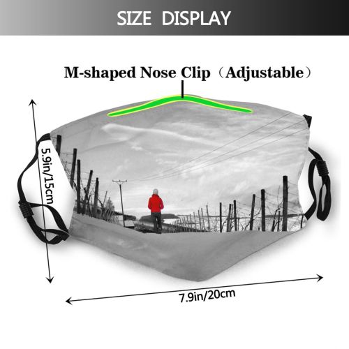 yanfind Winter Wine Cable Slope Vineyard Winter Cloud Landscape Geological Sky Snow Girl Dust Washable Reusable Filter and Reusable Mouth Warm Windproof Cotton Face