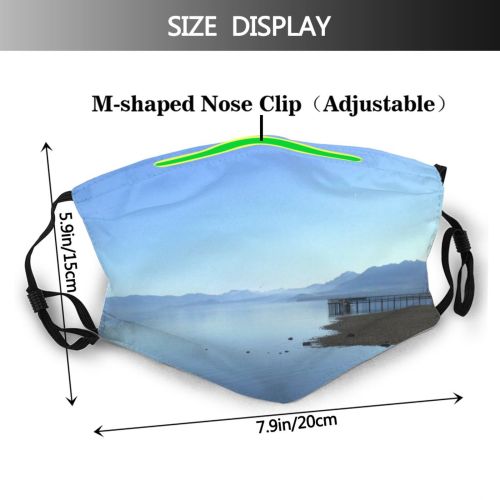 yanfind Lake Pier Mountains Range Mountain Dust Washable Reusable Filter and Reusable Mouth Warm Windproof Cotton Face