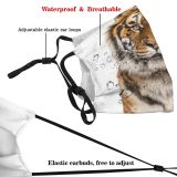 yanfind Isolated Stripes Tigris Danger Striped Cat Carnivore Big Staring Wildlife Facing Nobody Dust Washable Reusable Filter and Reusable Mouth Warm Windproof Cotton Face