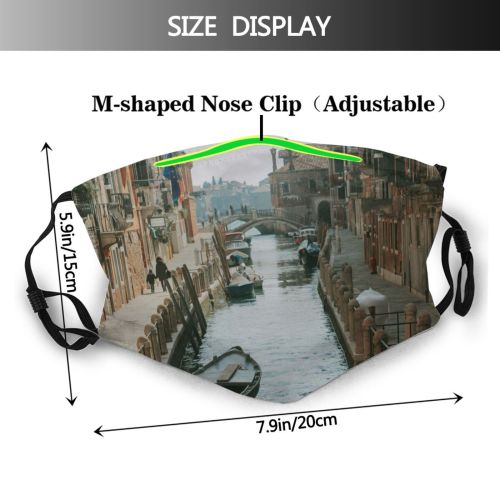 yanfind Italy Town Tourism Traditional Urban Daylight Architecture Outdoors Building Venice Travel Canal Dust Washable Reusable Filter and Reusable Mouth Warm Windproof Cotton Face