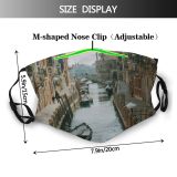 yanfind Italy Town Tourism Traditional Urban Daylight Architecture Outdoors Building Venice Travel Canal Dust Washable Reusable Filter and Reusable Mouth Warm Windproof Cotton Face