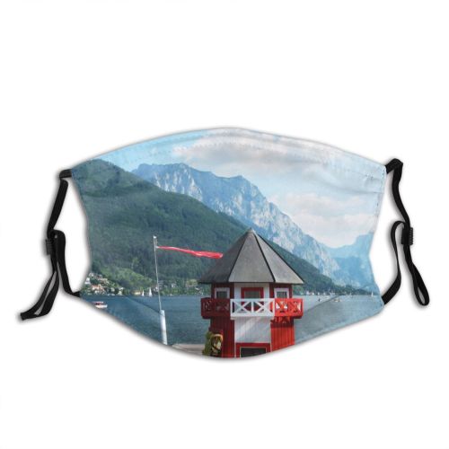 yanfind Landing Beautiful Vehicle Lake Stage Striped Sound Traunsee Mountain Austria Upper Waterside Dust Washable Reusable Filter and Reusable Mouth Warm Windproof Cotton Face