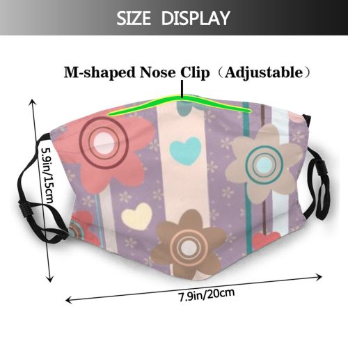 yanfind Abstract Air Childish Cute Seamless Colorful Pastel Summer Cheerful Simple Waterclor Vintage Dust Washable Reusable Filter and Reusable Mouth Warm Windproof Cotton Face
