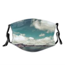yanfind Lake Vacation Daylight Sight Clouds Island Scenery Mountains Breathtaking Rural Horizon Outdoors Dust Washable Reusable Filter and Reusable Mouth Warm Windproof Cotton Face