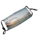 yanfind Jetty Sunset Reflections Evening Dawn Wide Sea Clouds Beach Dock Sun Outdoors Dust Washable Reusable Filter and Reusable Mouth Warm Windproof Cotton Face