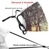 yanfind Morning Natural Atmospheric Woody Tallinn Landscape Sky Branch Bare Tree Tree Light Dust Washable Reusable Filter and Reusable Mouth Warm Windproof Cotton Face