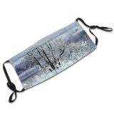 yanfind Winter Winter Natural Atmospheric Landscape Sky Branch Snow Tree Frost Trees Freezing Dust Washable Reusable Filter and Reusable Mouth Warm Windproof Cotton Face