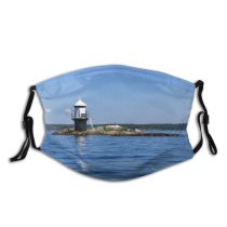 yanfind Lighthouse Tower Calm Sea Sky Ocean Lighthouse Ocean Bird Archipelago Beacon Waterway Dust Washable Reusable Filter and Reusable Mouth Warm Windproof Cotton Face