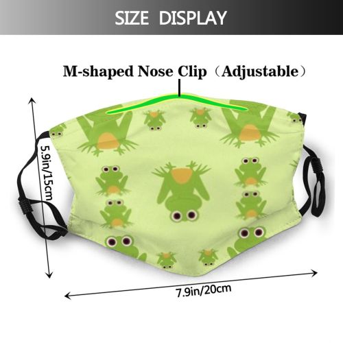 yanfind Cute Smiling Seamless Frog Design Toad Toads Drawn Repeating Graphics Cartoon Illustrated Dust Washable Reusable Filter and Reusable Mouth Warm Windproof Cotton Face
