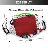 yanfind Flower Fashion Swirl Pretty Picture Art Design Graphics Curl Art Rectangle Calligraphy Dust Washable Reusable Filter and Reusable Mouth Warm Windproof Cotton Face