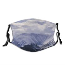 yanfind Ice Glacier Daylight Frost Frosty Mountain Snowy Icy Clouds Daytime Frozen Scenery   Dust Washable Reusable Filter and Reusable Mouth Warm Windproof Cotton Face