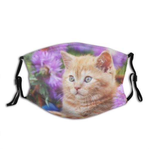 yanfind Lilac Garden Young Little Cat Kitty Cute Easter Natural Basket Tiny Summer Dust Washable Reusable Filter and Reusable Mouth Warm Windproof Cotton Face