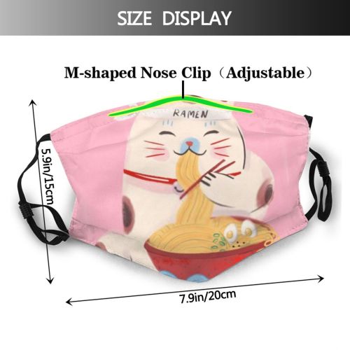 yanfind Isolated Cuisine Asian Eats Hot Japanese Noodles Cat Cook Menu Chopsticks Dinner Dust Washable Reusable Filter and Reusable Mouth Warm Windproof Cotton Face