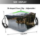 yanfind Lake Daylight Reflections Sight Mountain Forest Clouds Peaks Scenery High Mountains Grass Dust Washable Reusable Filter and Reusable Mouth Warm Windproof Cotton Face