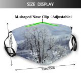 yanfind Winter Winter Natural Atmospheric Landscape Sky Branch Snow Tree Frost Trees Freezing Dust Washable Reusable Filter and Reusable Mouth Warm Windproof Cotton Face