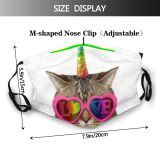 yanfind Isolated Rainbow Romance Cat Shaped Cute Fantasy Enamored Caticorn Magic Glasses Humor Dust Washable Reusable Filter and Reusable Mouth Warm Windproof Cotton Face