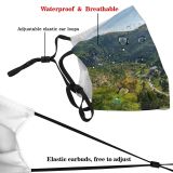 yanfind Idyllic Shot Footage Mountain Clouds Daytime Tranquil Drone Scenery Peak Outdoors Trees Dust Washable Reusable Filter and Reusable Mouth Warm Windproof Cotton Face