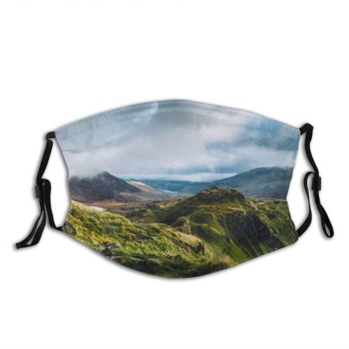 yanfind Range Landscape Autumn Macho Solitude Rural Scene Snowdonia Pass UK Wales Rough Dust Washable Reusable Filter and Reusable Mouth Warm Windproof Cotton Face