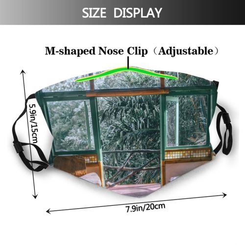 yanfind Idyllic Tropical Foliage Vacation Calm Typical Flora Bungalow Exotic Furniture Recreation Couch Dust Washable Reusable Filter and Reusable Mouth Warm Windproof Cotton Face