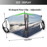 yanfind Winter Cloud Geological Mountain Sky Sunlight Ski Slope Skis Ski Winter Sun Dust Washable Reusable Filter and Reusable Mouth Warm Windproof Cotton Face