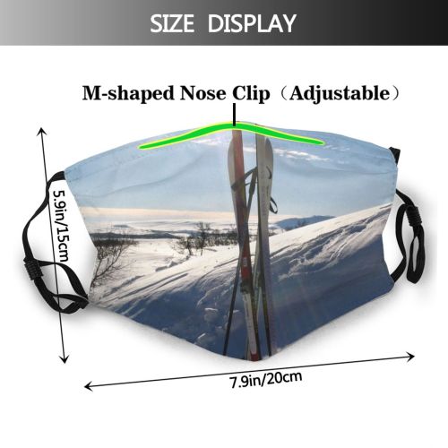 yanfind Winter Cloud Geological Mountain Sky Sunlight Ski Slope Skis Ski Winter Sun Dust Washable Reusable Filter and Reusable Mouth Warm Windproof Cotton Face