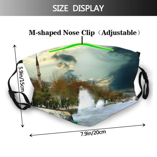 yanfind Istanbul Sky Vehicle Mimar Moss Cloud Sea Boat Sky Harbour Ship Wave Dust Washable Reusable Filter and Reusable Mouth Warm Windproof Cotton Face