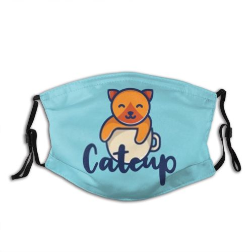 yanfind Calligraphy Cafe Isolated Smile Lovely Cat Kitty Cute Menu Badge Coffee Positive Dust Washable Reusable Filter and Reusable Mouth Warm Windproof Cotton Face