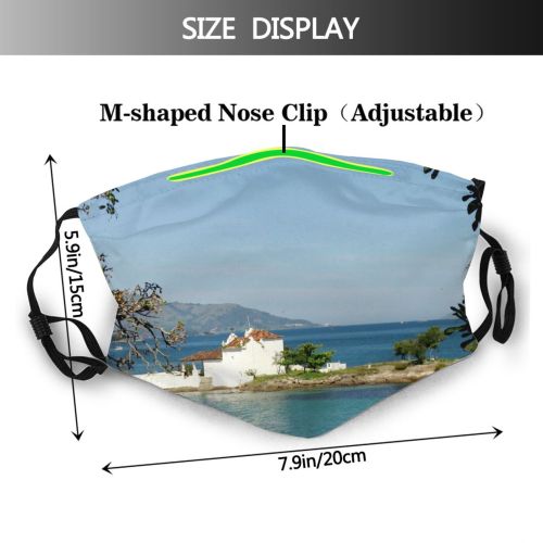 yanfind Lazer Natural Coast Shore Landscape Sky Coastal Bay Landforms Tree Praia Oceanic Dust Washable Reusable Filter and Reusable Mouth Warm Windproof Cotton Face