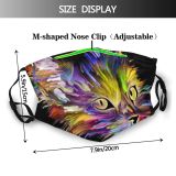yanfind Abstract Isolated Canvas Multicolored Artwork Brushstroke Cat Kitty Cute Picture Nose Colorful Dust Washable Reusable Filter and Reusable Mouth Warm Windproof Cotton Face