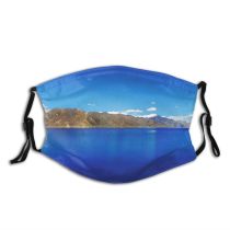 yanfind Idyllic Lake Sea Clouds Tranquil Island Mountains India Outdoors Sky Reflection Ocean Dust Washable Reusable Filter and Reusable Mouth Warm Windproof Cotton Face