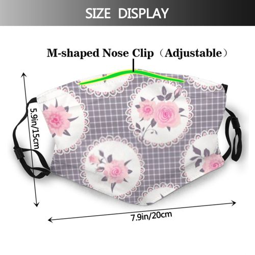 yanfind Chil Doily Bloom Spring Lace Fabric Bouquet Pastel Texture Abstract Tile Rosebud Dust Washable Reusable Filter and Reusable Mouth Warm Windproof Cotton Face