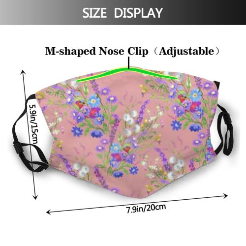 yanfind  Spring Flower Gently Garden Flora Blooming ness Romantic Plant Watercolor Springtime Dust Washable Reusable Filter and Reusable Mouth Warm Windproof Cotton Face