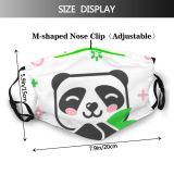 yanfind Isolated Hold Dining Endangered Cute Pandabear Bamboo Wildlife Contour Simple Bear Oval Dust Washable Reusable Filter and Reusable Mouth Warm Windproof Cotton Face