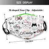 yanfind Crazy Isolated Tshirt Fashion Meow Cat Kitty Cute Slogan English Dress Doodle Dust Washable Reusable Filter and Reusable Mouth Warm Windproof Cotton Face