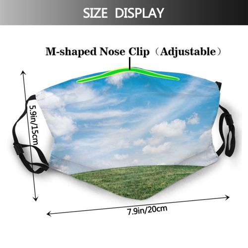yanfind Idyllic Pasture Earth Park Field Clouds Mac Free Grass Meadow Desktop Horizon Dust Washable Reusable Filter and Reusable Mouth Warm Windproof Cotton Face