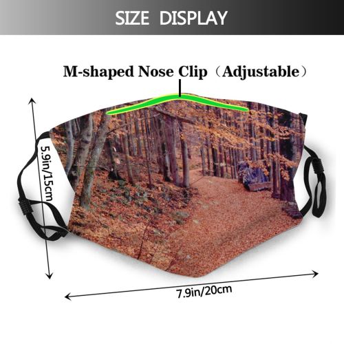 yanfind State Trail Natural Autumn Woody Forest Leaf Tree Forest Autumn Biome Park Dust Washable Reusable Filter and Reusable Mouth Warm Windproof Cotton Face