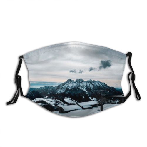 yanfind Icy Icee Frozen Horizon Snow Capped Sky Travel Cloudy Mountains Freezing Frosty Dust Washable Reusable Filter and Reusable Mouth Warm Windproof Cotton Face