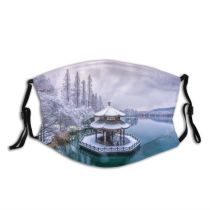 yanfind Public Classical East Hangzhou Heritage Landscape Frozen Asian Tranquility Lifestyles Chinese UNESCO Dust Washable Reusable Filter and Reusable Mouth Warm Windproof Cotton Face