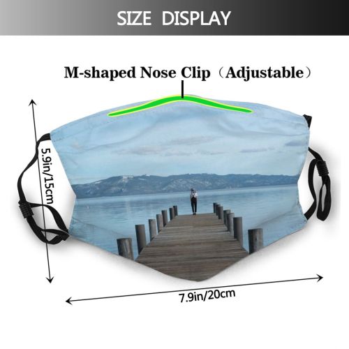 yanfind Jetty Sea Wooden Ocean Wood Pier Dock Dusk Boardwalk Dawn Dust Washable Reusable Filter and Reusable Mouth Warm Windproof Cotton Face