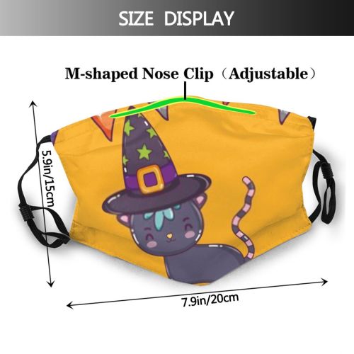 yanfind Isolated Smile Horror Halloween Cat Cute Pennants Cartoons Autumn October Spooky Trick Dust Washable Reusable Filter and Reusable Mouth Warm Windproof Cotton Face