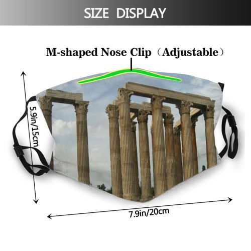 yanfind Corinthian Zeus Roman Column History Athens Column Olympios Columns Greek Historic Ruins Dust Washable Reusable Filter and Reusable Mouth Warm Windproof Cotton Face