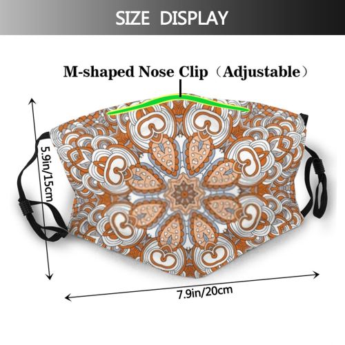 yanfind Abstract Florist Mandala Meditation Symmetry Cute Zentagle Winter Coloring Contour Uncolored Doodle Dust Washable Reusable Filter and Reusable Mouth Warm Windproof Cotton Face