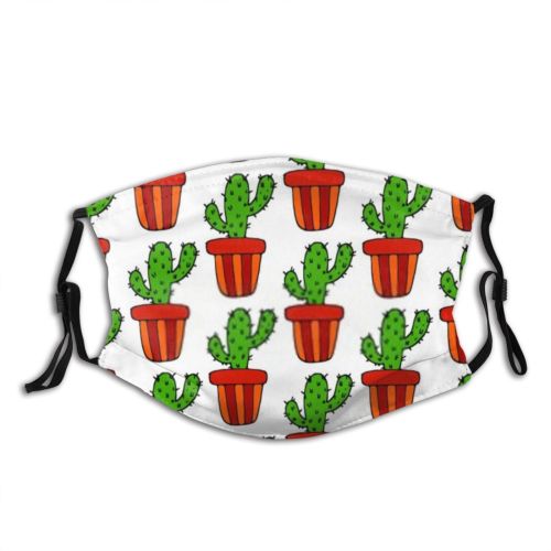 yanfind Isolated Garden Flora Cute Mexico Cactus Interior Thorn Summer Doodle Vintage Mexican Dust Washable Reusable Filter and Reusable Mouth Warm Windproof Cotton Face