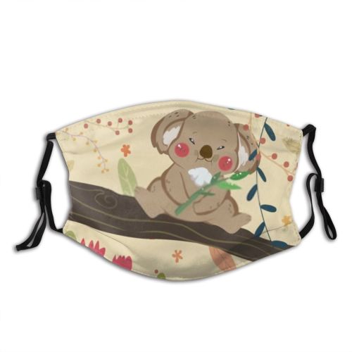 yanfind Isolated Happiness Comic Cute Enjoy Natural Wildlife Koala Leaflet Summer Cheerful Child Dust Washable Reusable Filter and Reusable Mouth Warm Windproof Cotton Face