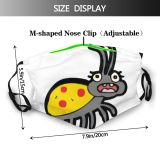 yanfind Isolated Beetle Artwork Little Cute Insect Lowbrow Cheerful Doodle Bug Quirky Art Dust Washable Reusable Filter and Reusable Mouth Warm Windproof Cotton Face