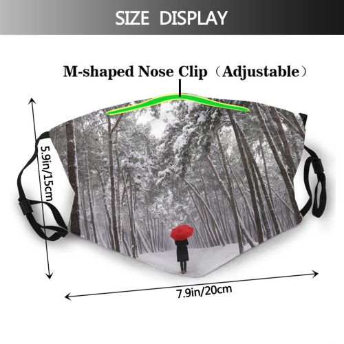 yanfind Public Away Umbrella Frost Contemplation Solitude Like Rural Senior Tree Scene Snow Dust Washable Reusable Filter and Reusable Mouth Warm Windproof Cotton Face