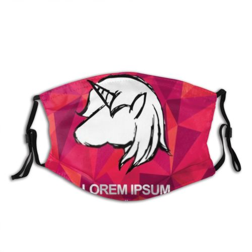 yanfind Isolated Rainbow Lovely Pony Mane Cute Fantasy Magic Baby Horn Design Beautiful Dust Washable Reusable Filter and Reusable Mouth Warm Windproof Cotton Face