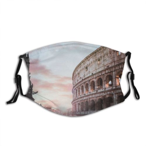 yanfind Idyllic Perspective Stadium Sunset Landmark Downtown Road Amphitheater Attraction Tourist Clouds Colosseum Dust Washable Reusable Filter and Reusable Mouth Warm Windproof Cotton Face