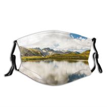 yanfind Idyllic Lake Mountain Clouds Daytime Tranquil Scenery Mountains Peak Italie Outdoors Wilderness Dust Washable Reusable Filter and Reusable Mouth Warm Windproof Cotton Face